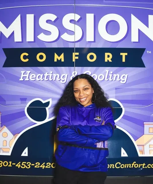Mission Comfort Heating & Cooling tech & truck