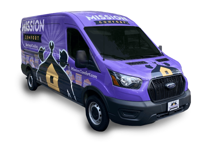 HVAC service vehicle for Mission Comfort and the southwestern Maryland area.